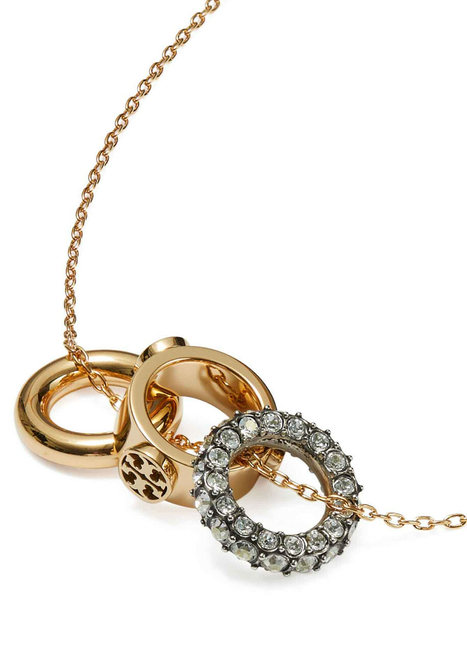 Tory Burch Pavé Necklace and Earrings Set - Gold - One Size