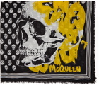 Alexander McQueen Black Biker Graffiti Scarf