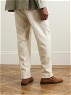 Rubinacci - Straight-Leg Pleated Herringbone Linen Trousers - Neutrals