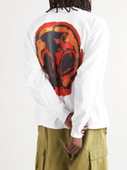 COME TEES - Turning Point Printed Cotton-Jersey T-Shirt - White