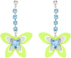 Safsafu Silver & Blue Butterfly Earrings