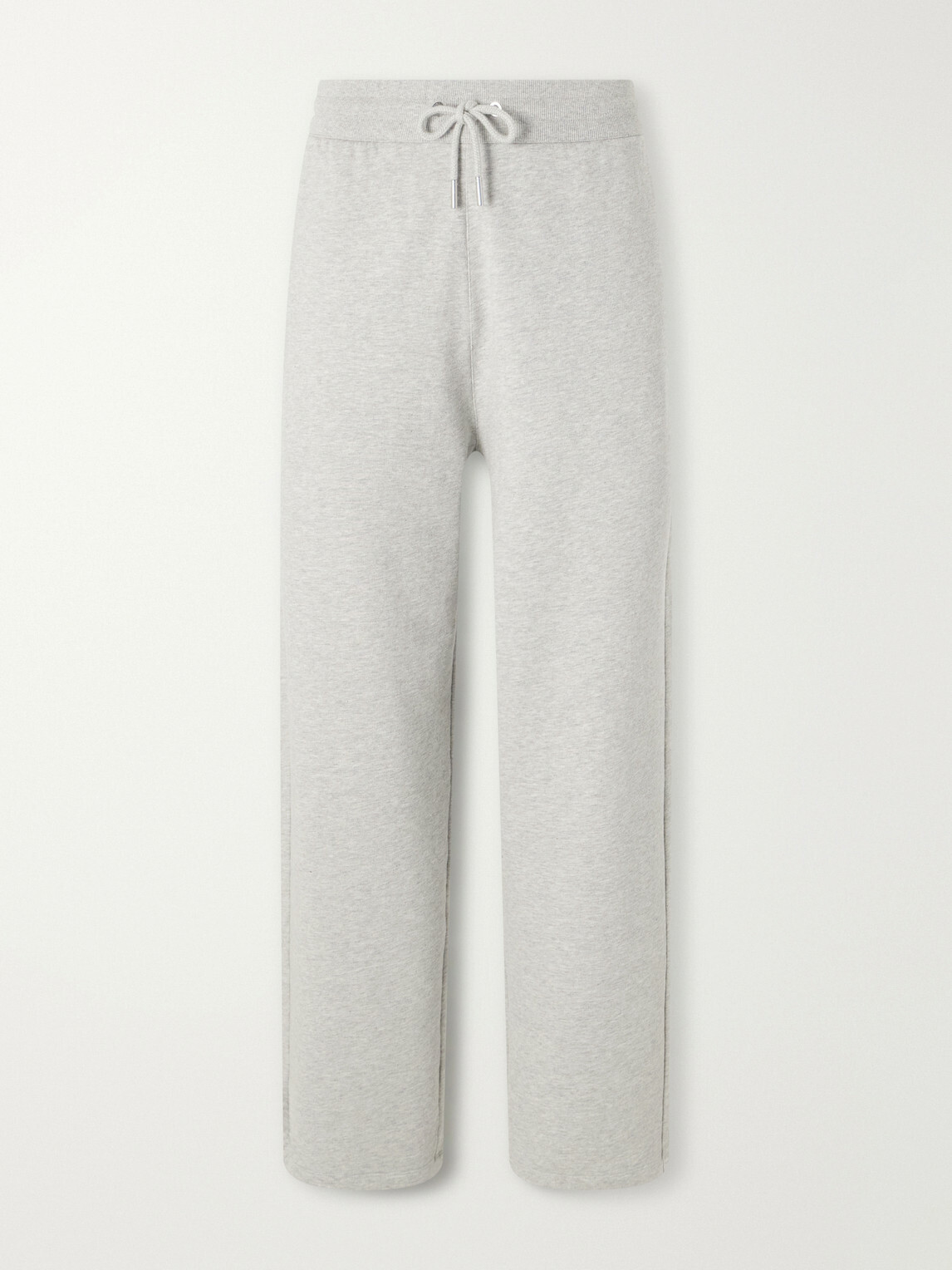 AMI PARIS - Straight-Leg Cotton-Blend Jersey Sweatpants - Gray