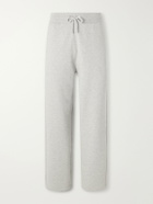 AMI PARIS - Straight-Leg Cotton-Blend Jersey Sweatpants - Gray
