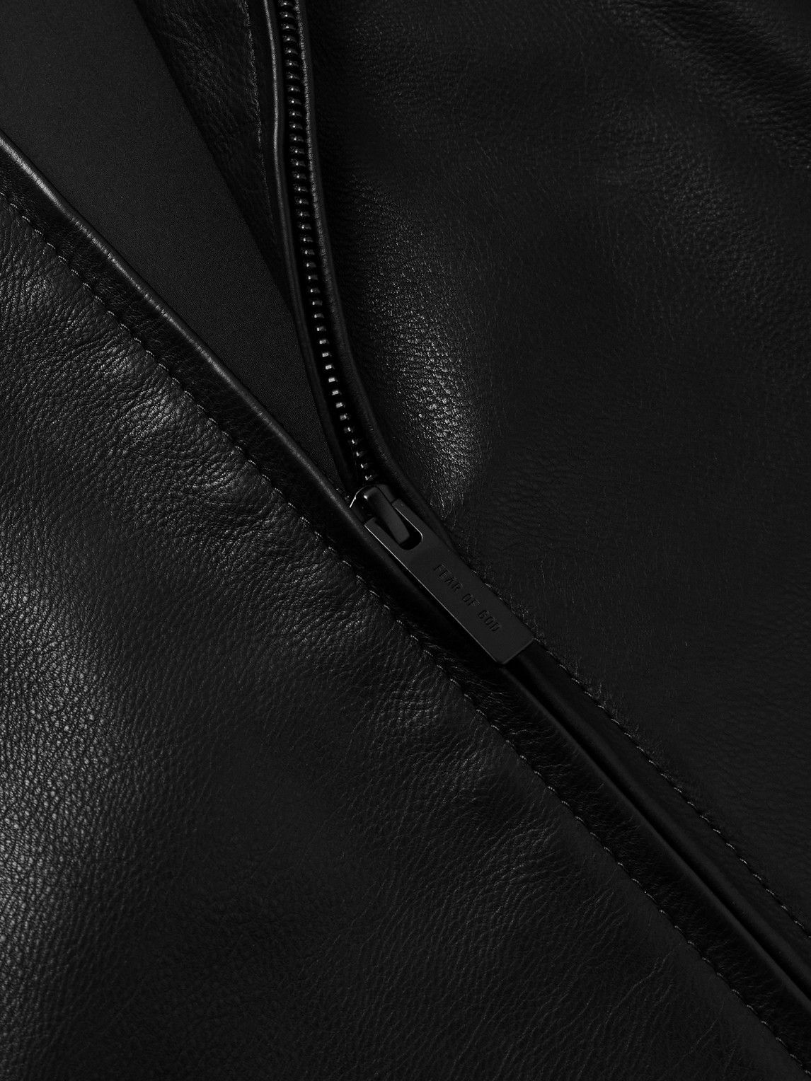 Fear of God - Rider Oversized Leather Jacket - Black