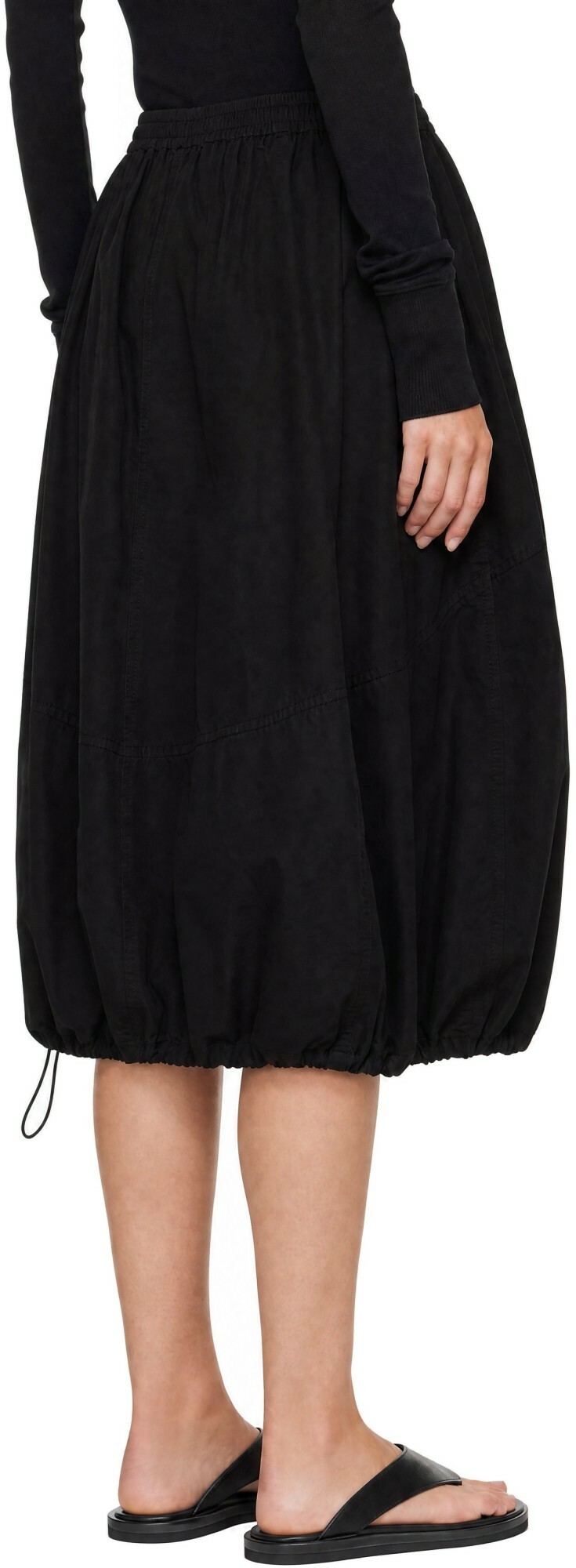 YMC Black Parachute Midi Skirt