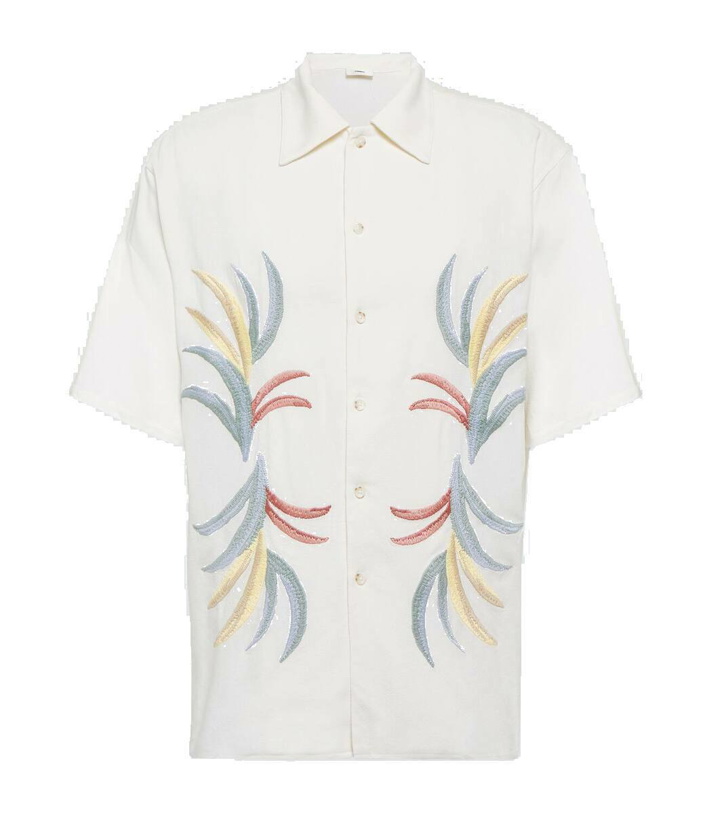 Photo: Commas Embroidered linen and cotton bowling shirt