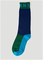 Colour Block Socks in Blue