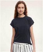 Brooks Brothers Women's Linen Cotton T-Shirt | Navy