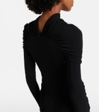 Victoria Beckham Gathered asymmetric jersey midi dress