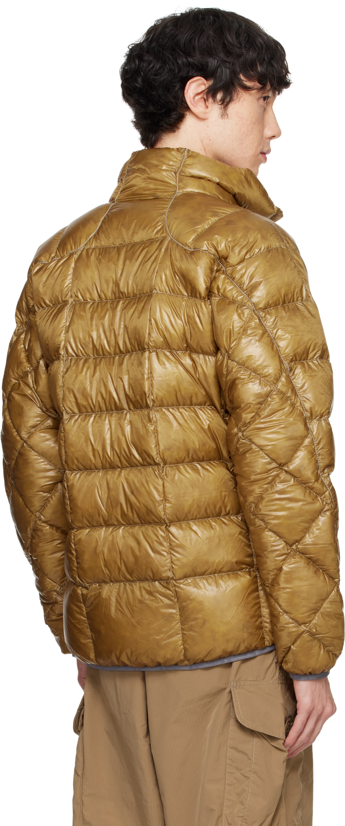 and wander Brown Diamond Stitch Down Jacket and Wander