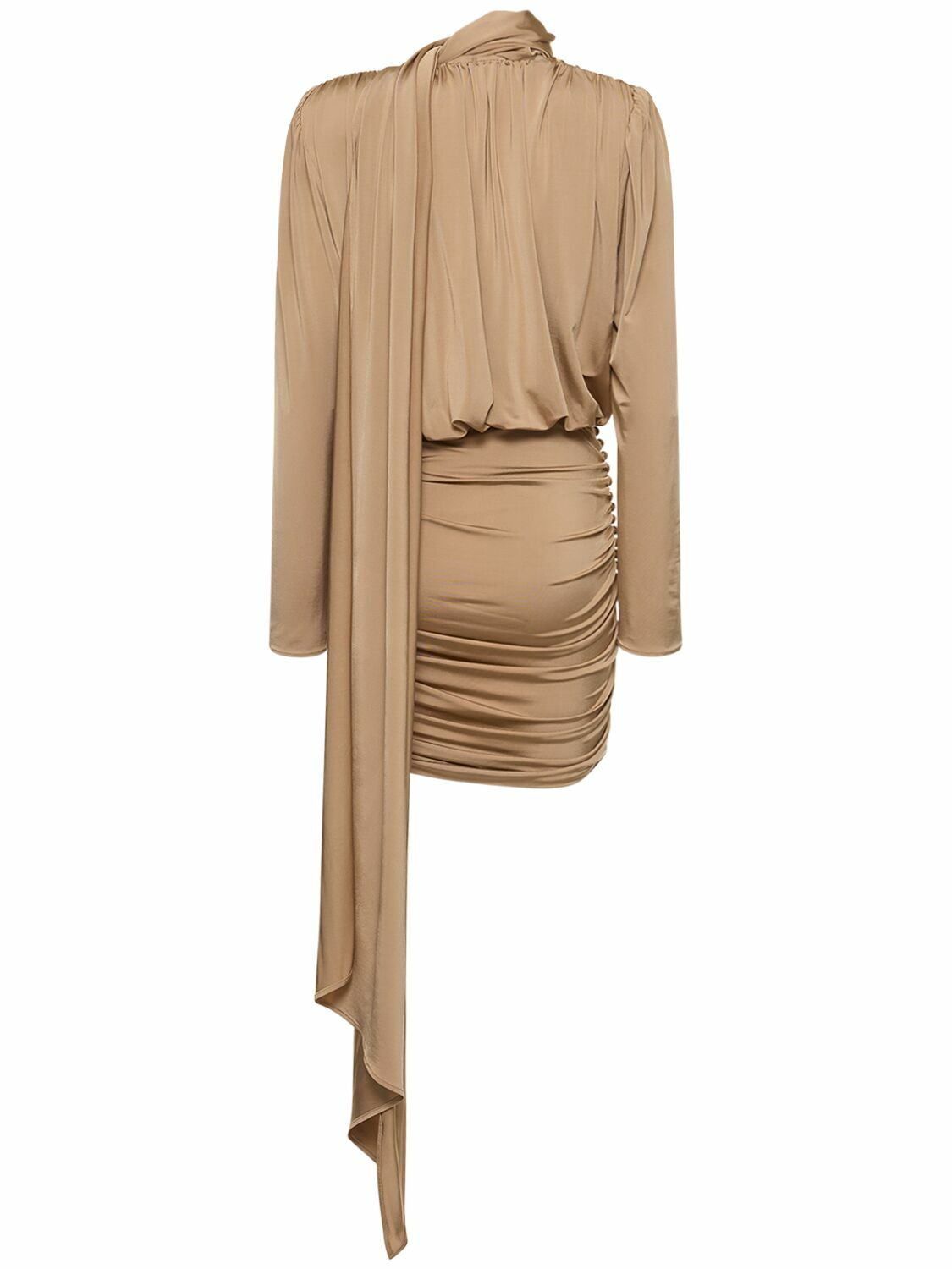 MAGDA BUTRYM - Draped Satin Mini Dress W/scarf Magda Butrym