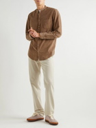 Massimo Alba - Raji Grandad-Collar Cotton-Corduroy Shirt - Brown