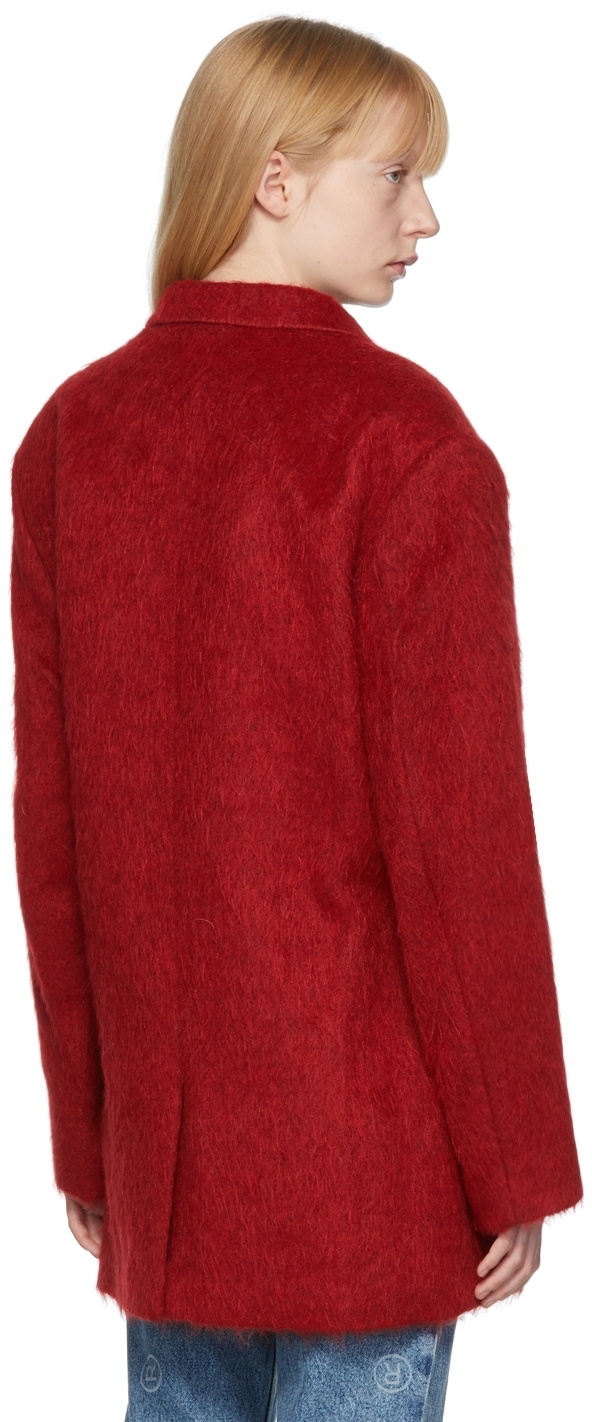 Martine Rose Red Brushed Wrap Coat Martine Rose