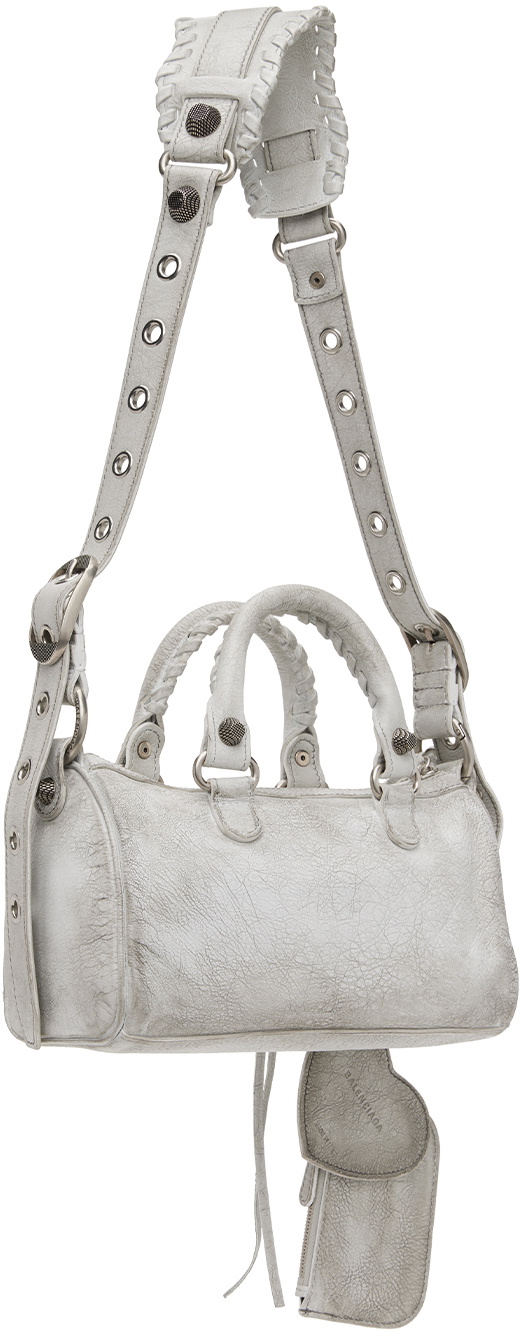 Balenciaga White Mini 'Le Cagole' Duffle Bag Balenciaga