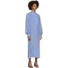 Pyer Moss Blue Long Tuxedo Shirt Dress