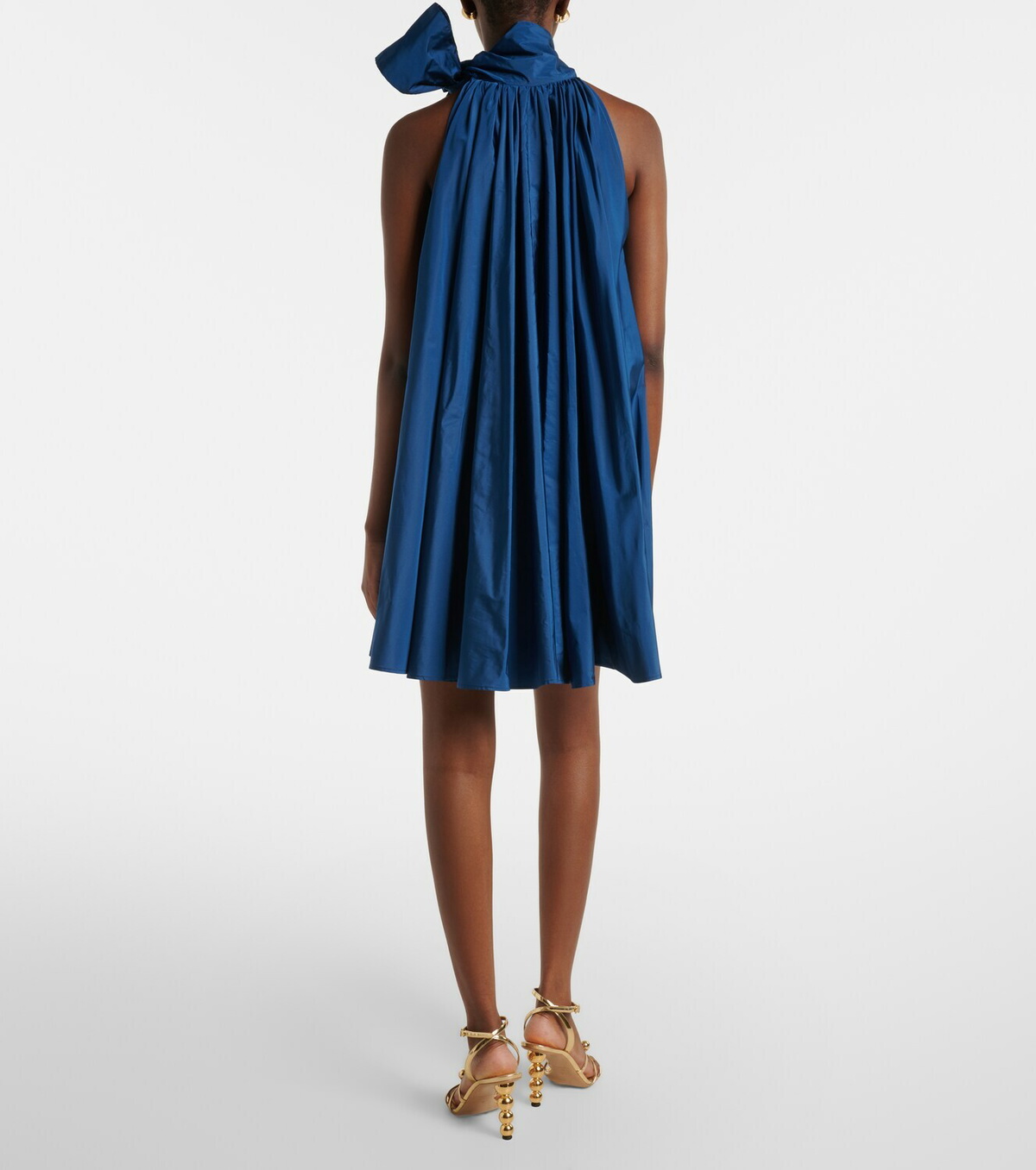 Max Mara Elegante tie-neck taffeta minidress