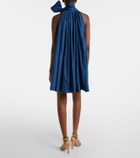 Max Mara Elegante tie-neck taffeta minidress