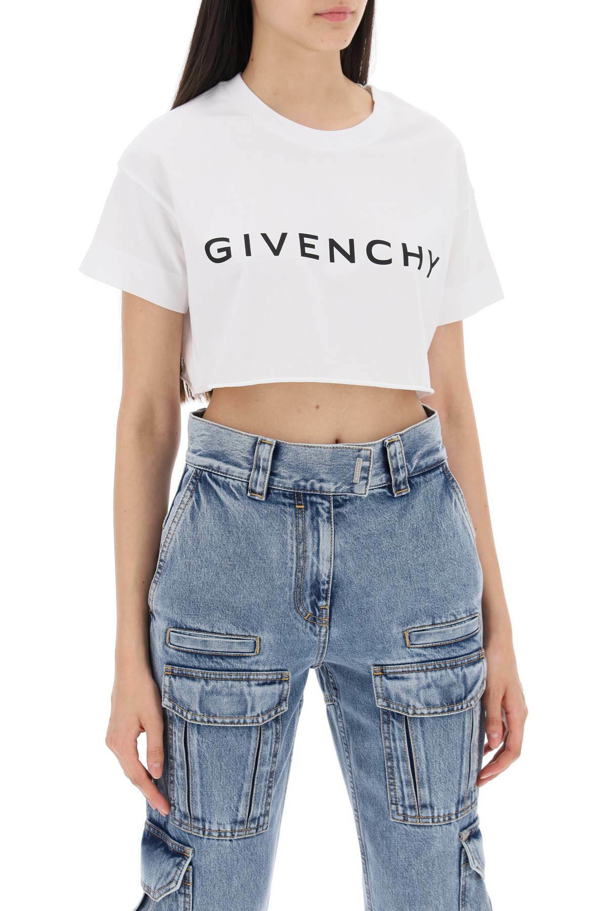 GIVENCHY cropped logo t-shirt White Givenchy
