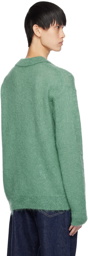 AURALEE Green Brushed Polo