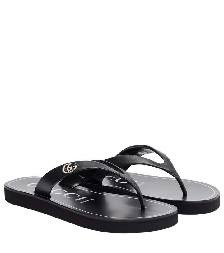 Photo: Gucci Mila Double G leather thong sandals