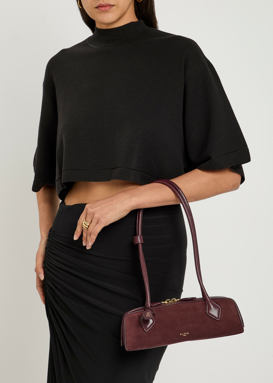 Alaïa Le Teckel Small Suede Shoulder bag - Burgundy - One Size