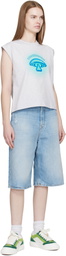 Casablanca Gray Airbrush Mushroom Tank Top