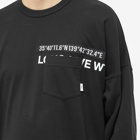 WTAPS Men's Long Sleeve WTUBE Print Pocket T-Shirt in Black