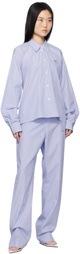 Pushbutton Blue Stripe Front Pocket Lounge Pants