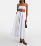 Staud Milano pleated cotton maxi skirt