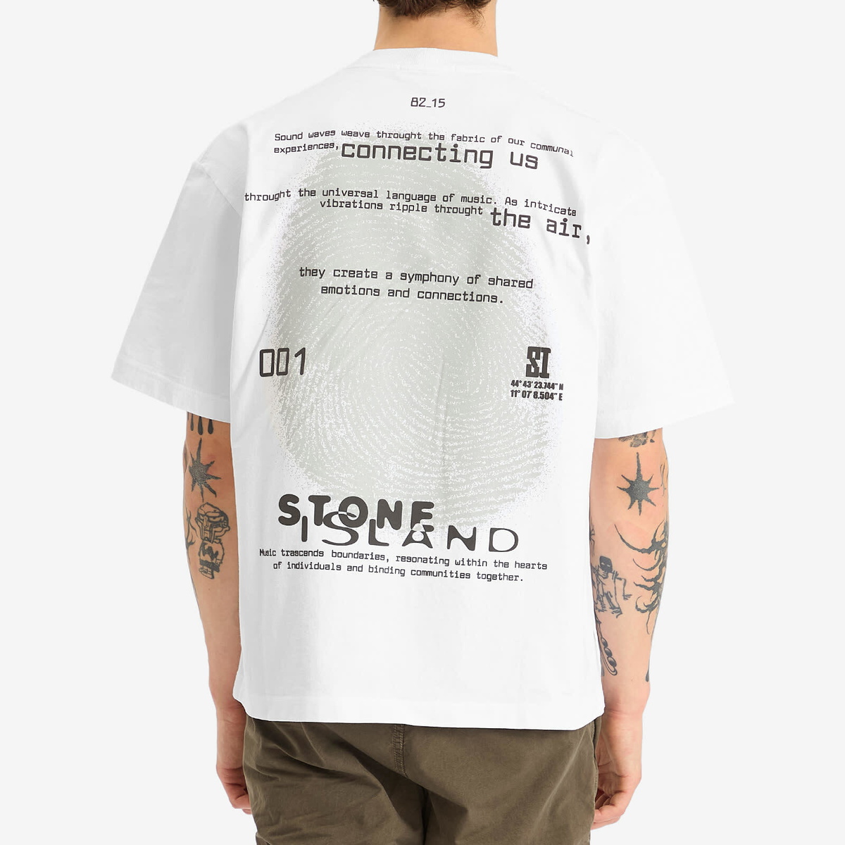 Stone Island Men's Fingerprint Logo T-Shirt in White Stone
