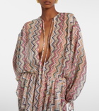 Missoni Zig Zag cutout gathered blouse