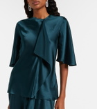 Roksanda Naiara draped silk satin top