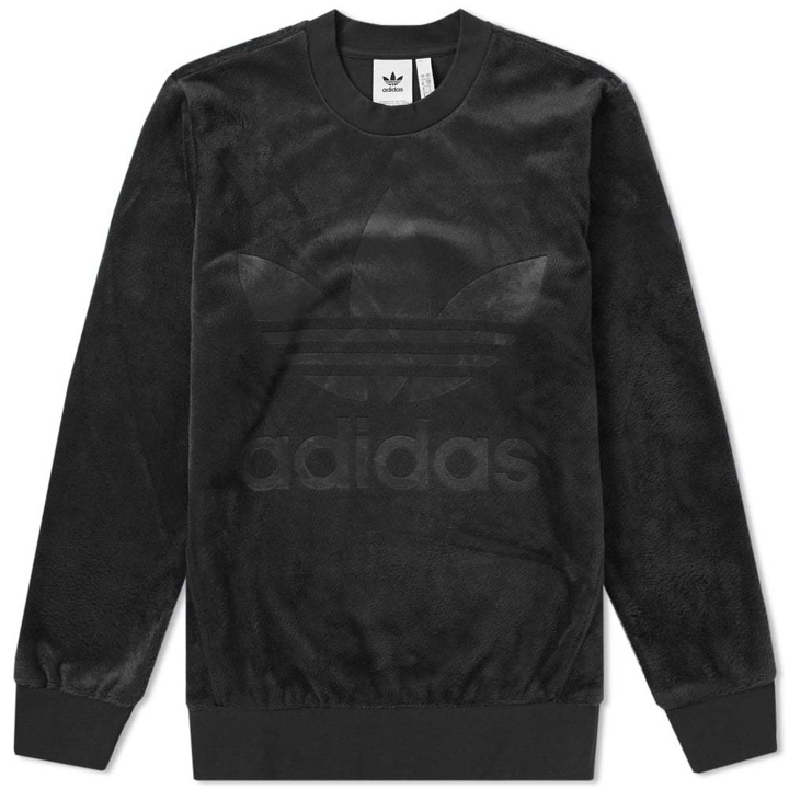 Photo: Adidas Velour Crew Sweat Black