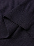 Theory - Lucas Ossendrijver Shell-Trimmed Merino Wool-Blend Sweater - Purple