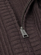 Carhartt WIP - Logo-Appliquéd Ribbed-Knit Zip-Up Cardigan - Brown