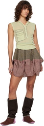 Kiko Kostadinov Gray & Burgundy Evelyn Miniskirt