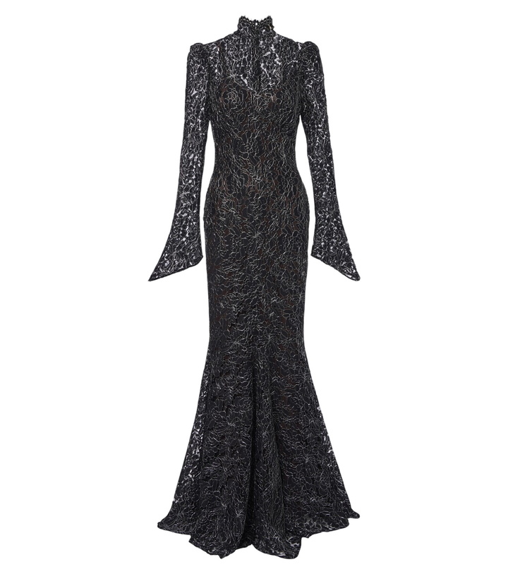 Photo: De La Vali Votiva lace lamé gown