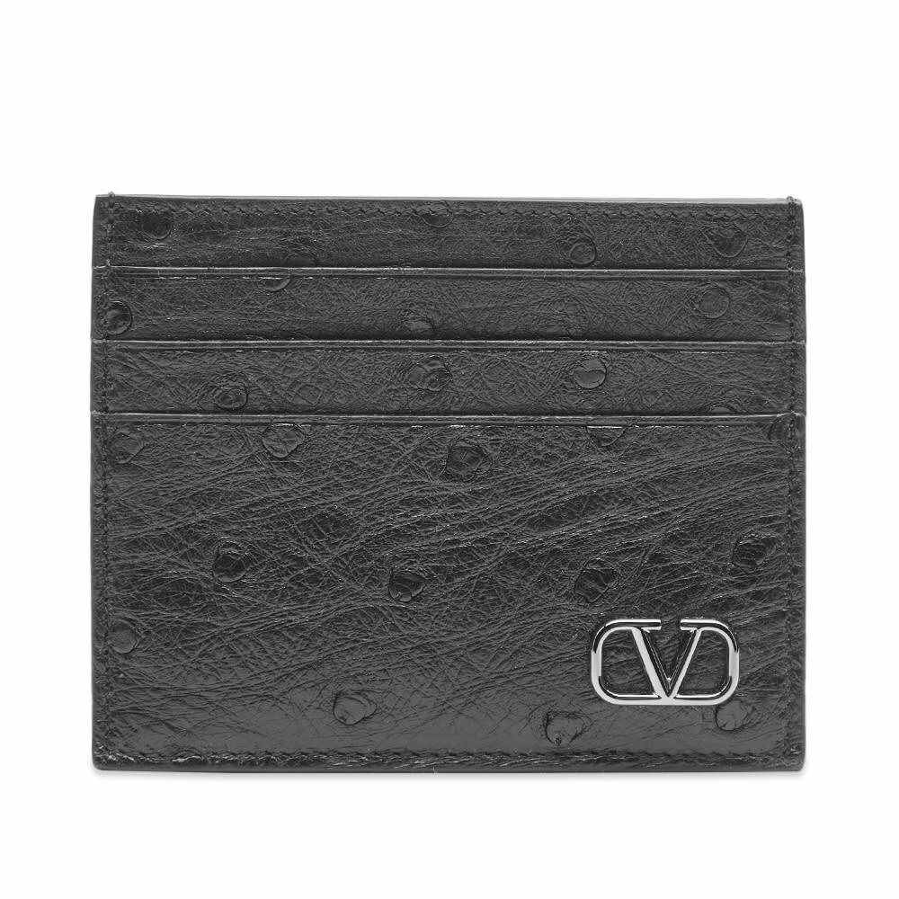 Photo: Valentino Men's Small V Logo Card Holder in Black
