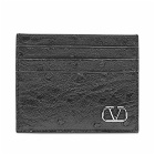 Valentino Men's Small V Logo Card Holder in Black