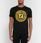 Fendi - Logo-Print Cotton-Jersey T-Shirt - Men - Black