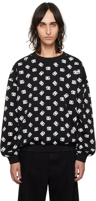 Photo: Dolce & Gabbana Black Printed Sweatshirt