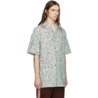 Gucci Blue Chambray Print Oversized Shirt