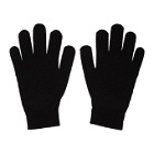 Saint Laurent Black Cashmere Skeleton Gloves