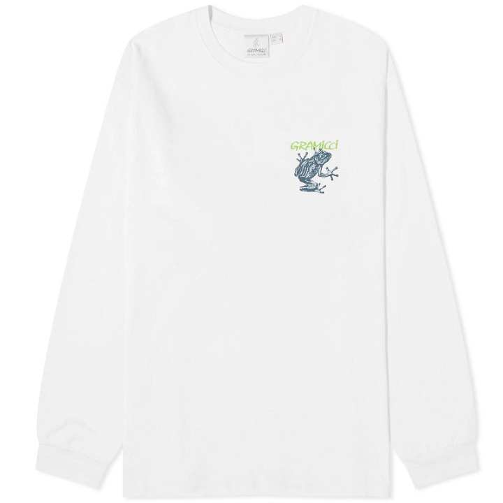 Photo: Gramicci Men's Sticky Frog Long Sleeve T-Shirt in White