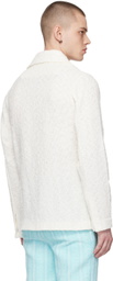 young n sang Off-White Striped Blazer