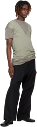 Jan-Jan Van Essche Black O-Project Paraffin Coated Cloth Jeans