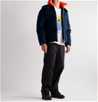 Moncler Genius - 1 Moncler JW Anderson Logo-Appliquéd Shell-Trimmed Quilted Wool-Flannel Hooded Down Jacket - Blue