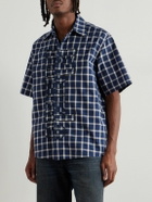 Rhude - Logo-Embroidered Checked Cotton-Poplin Shirt - Blue