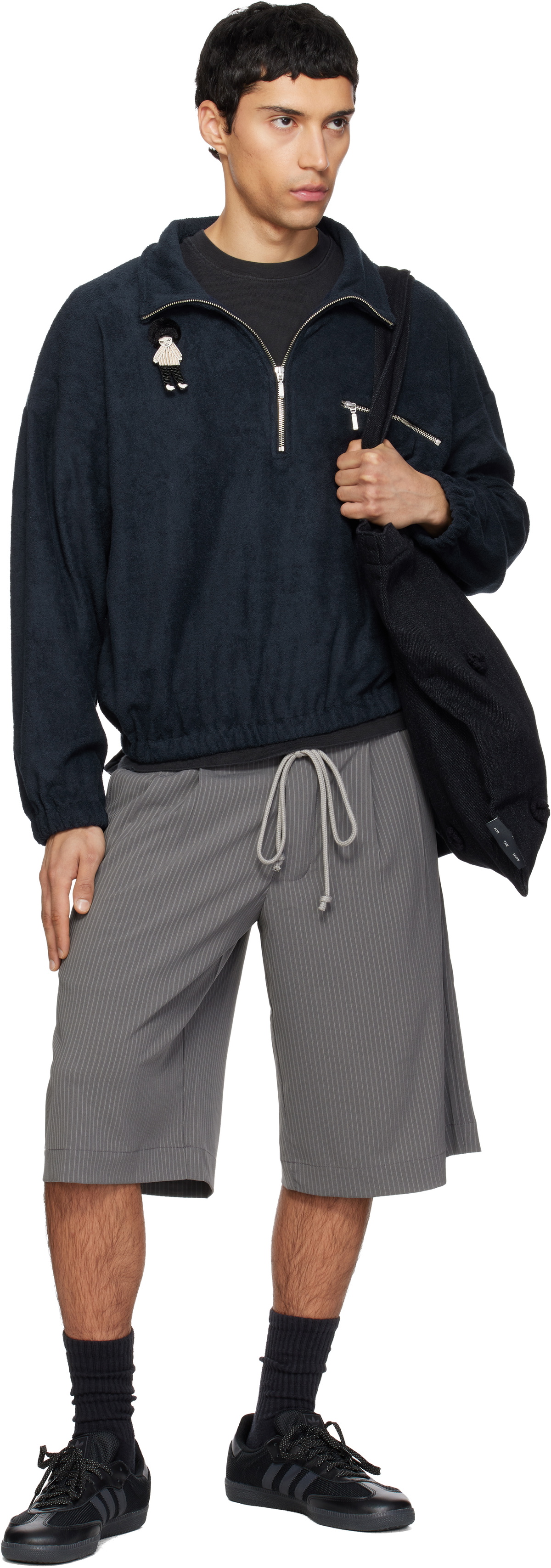 Song for the Mute Navy Zip Funnel Sweatshirt