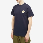 Monitaly Men's Crochet Flower T-Shirt in Navy